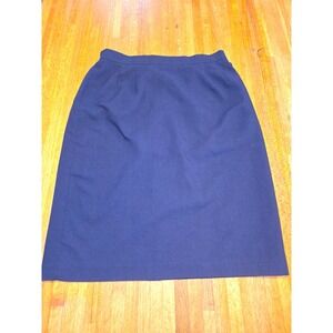 Joan Leslie Women 14 Petite Navy Professional Office Business Pencil Skirt